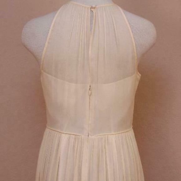 J Crew Megan Long Dress Silk Chiffon Champagne - Picture 5 of 6